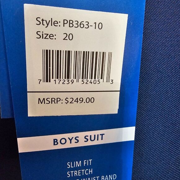 NWT Perry Ellis Big Boy Suit, Blue, Size 20 - Picture 3 of 7